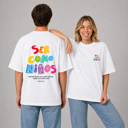 Camiseta Oversize - Ser como niños