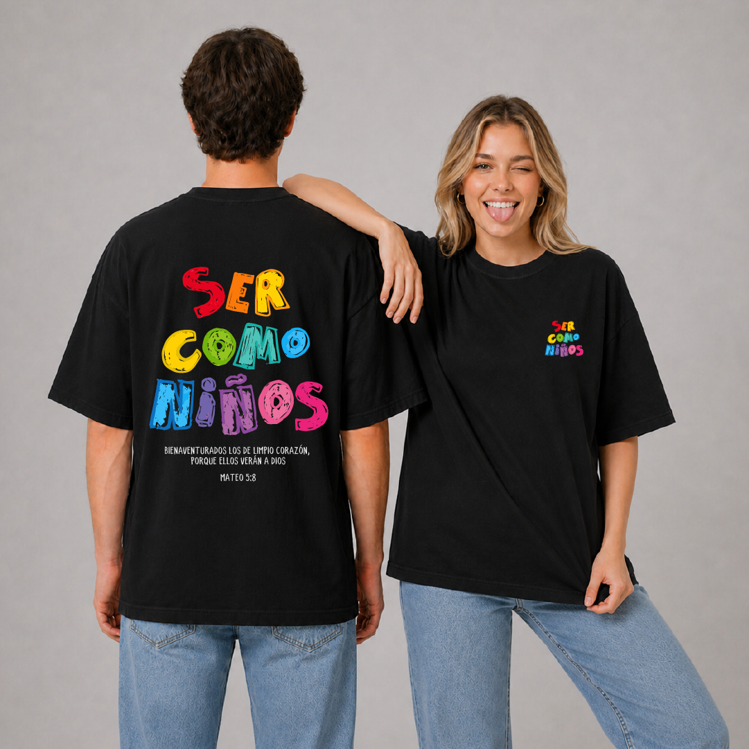 Camiseta Oversize - Ser como niños